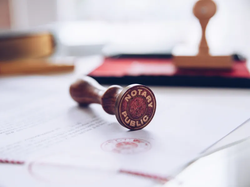 Notary stamp on signed document