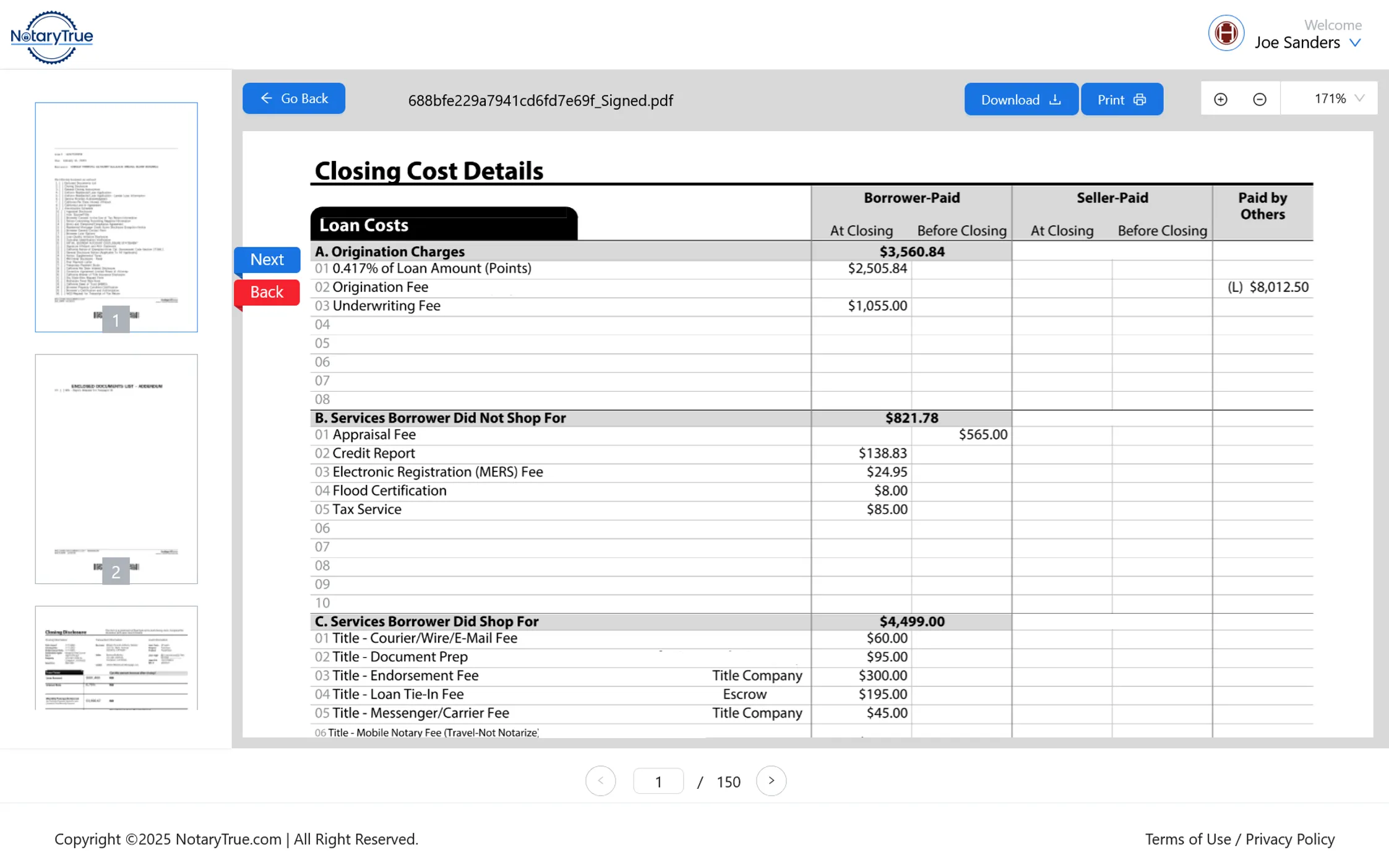 NotaryTrue Dashboard Interface